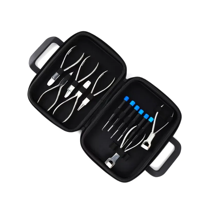 

Набор плоскогубцев для очков: несколько типов на выбор, инструмент для регулировки оправы, для настройки носоупоров, дужек и мостиков.