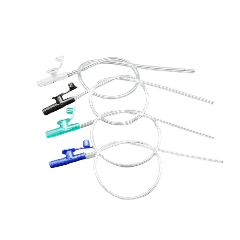 F6/F8/F10/F16 Silicone / PVC Disposable Sputum Suction Catheter Sterile Silicone For Adult Children Manual Aspirator Tube 20pcs