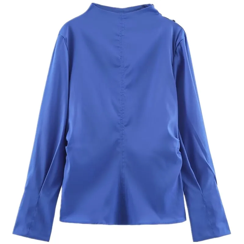 Winter Neuankömmling Damen irt Design Sensation Ele Vielseitig Long Sve Plissee Loose Fit European Sle Faionable