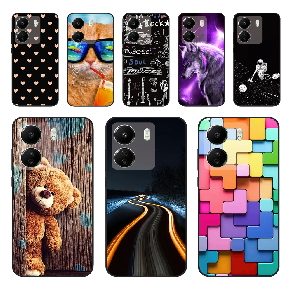 Case For Redmi 13C Coque TPU Soft Silicone Fashion Phone Funda For Xiaomi Redmi 13C Case Bumper Back Cover Capa Marble