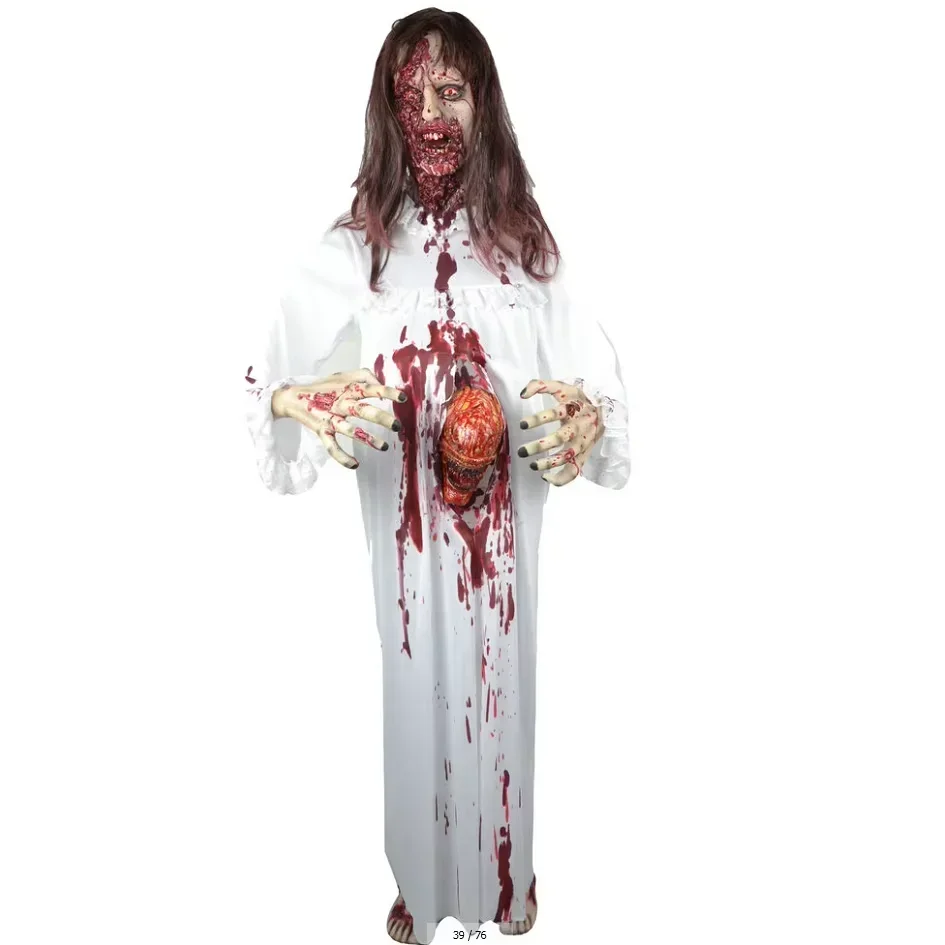 Haunted House Decoration Animatronic Halloween Props Animated Skeleton Clown And Bloody Ghost Decoration Novelties