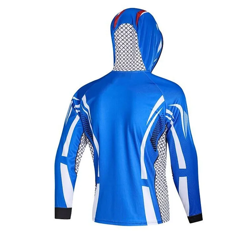 2024  Custom Outdoors Men Sublimation Printed Uv Protection Long Sleeve Fishing Hoodie Quick Dry Fishing Shirts