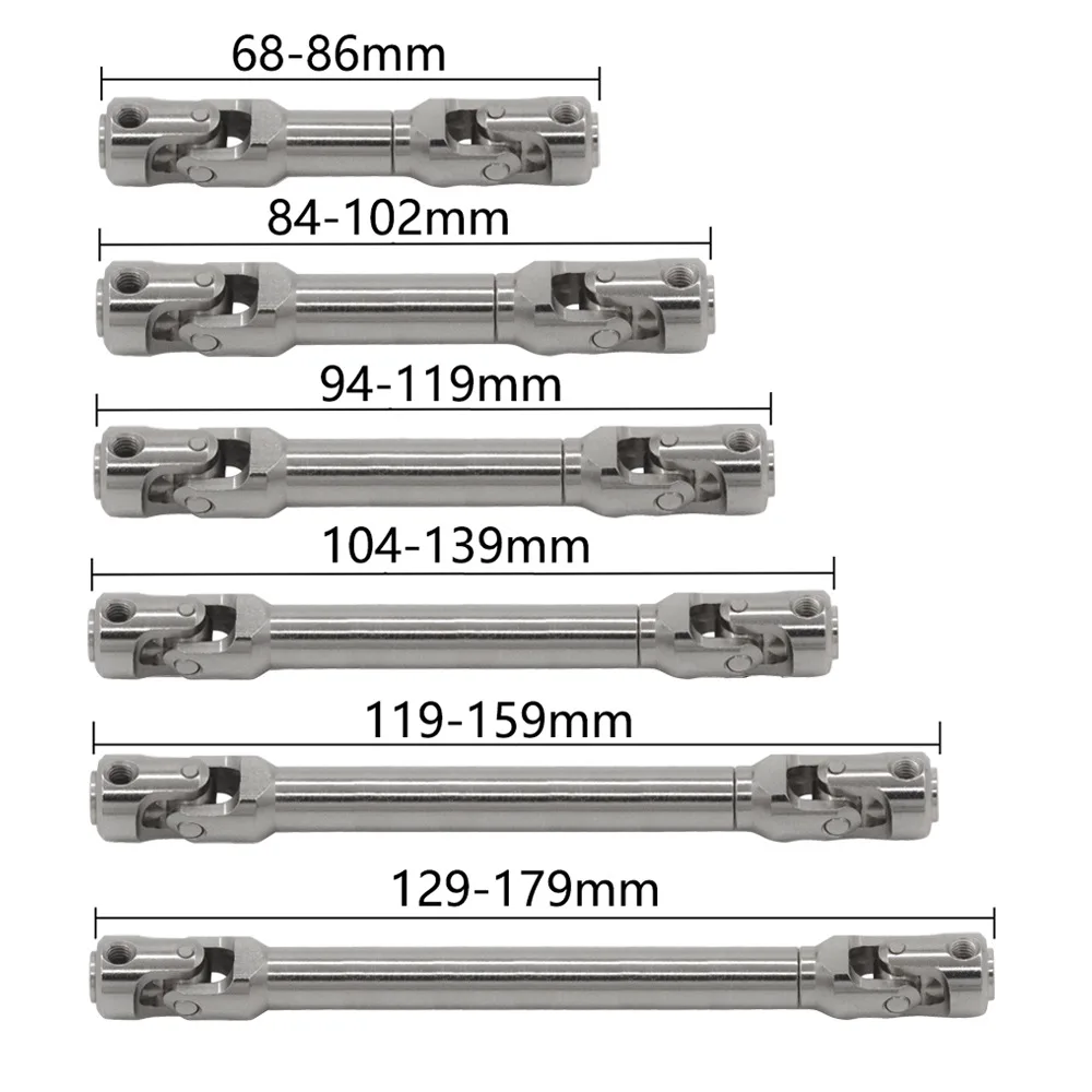 1pc Drive Shaft 68-86mm 84-102mm 94-119mm 104-139mm 119-159mm 129-179mm for 1/10 RC Model Car Crawler Axial Parts