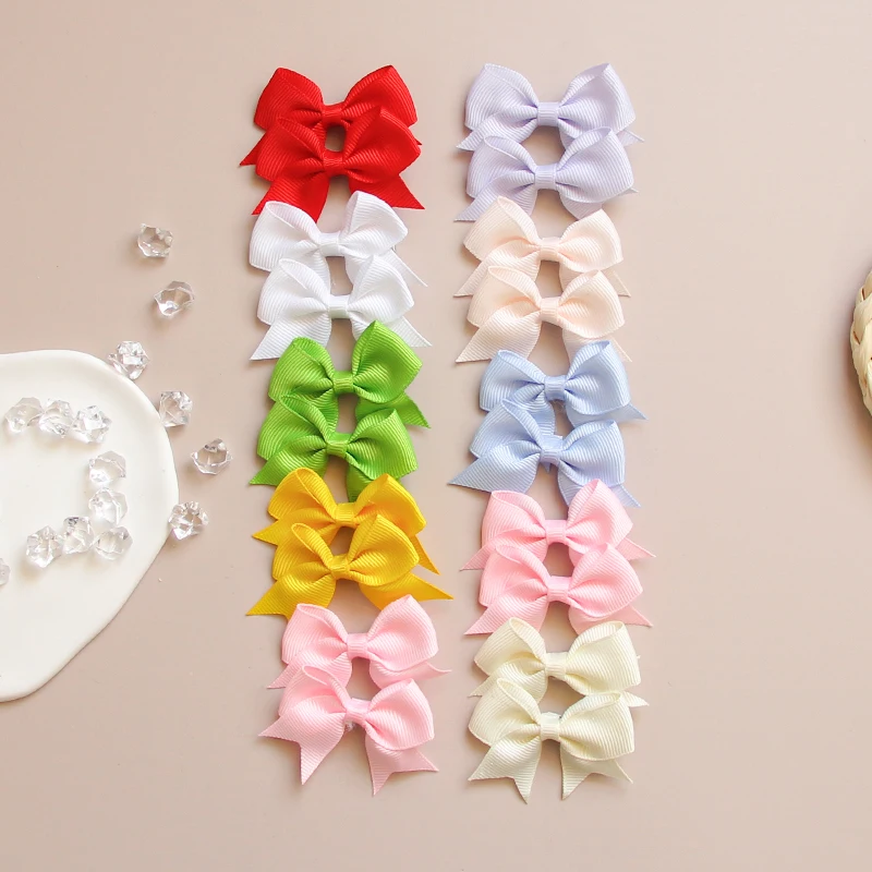 Pince à cheveux avec nœud en ruban coloré Macaron, 10 pièces/carte, Mini alliage pour fille mignonne, accessoire pour cheveux Non endommagé, cadeau pour enfants