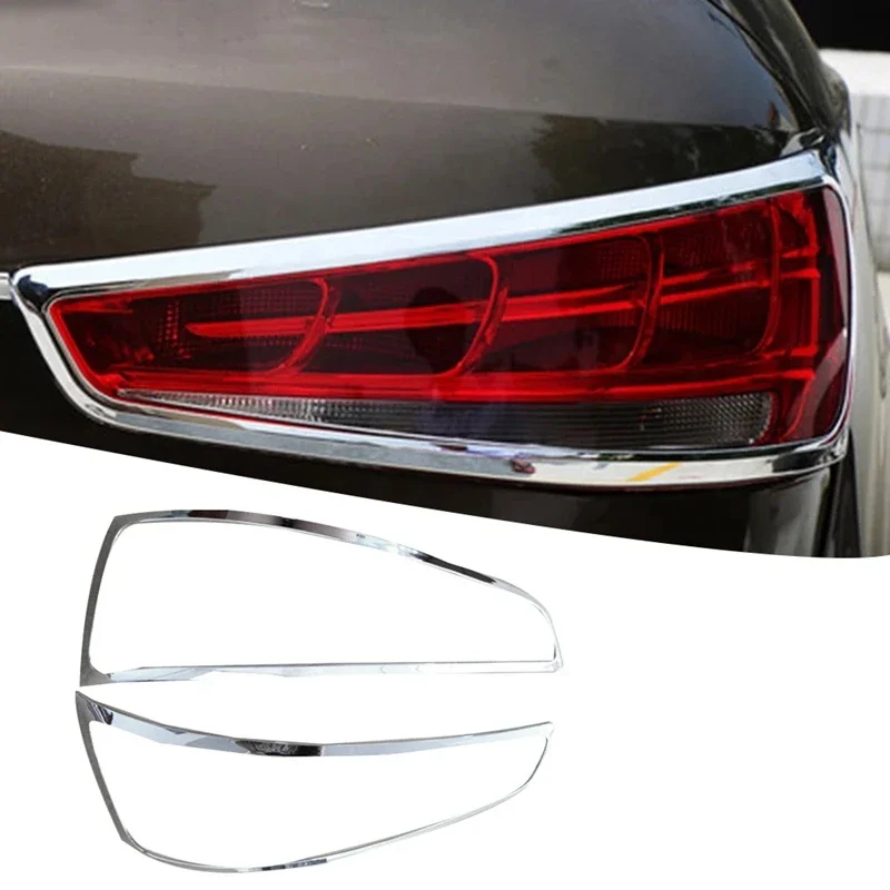 

NEW-Car Chrome Rear Tail Light Lamp Cover Trims Frame For-Q3 2013 2014 2015 2016 2017 2018