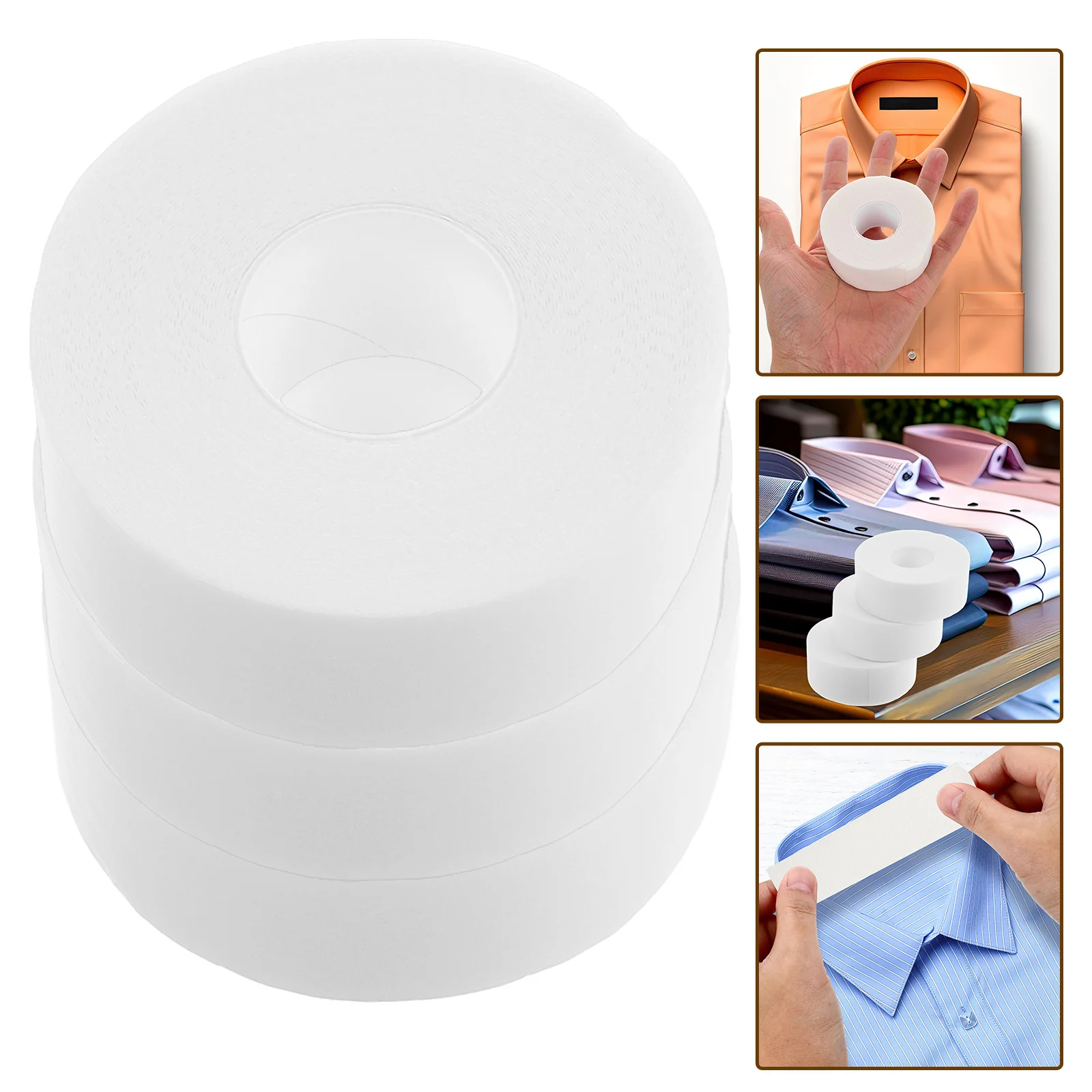 

3 Rolls Collar Protector Tape Sweat Absorption for Shirts and Hats Breathable Comfortable Easy Stick Remove No Residue Shirt