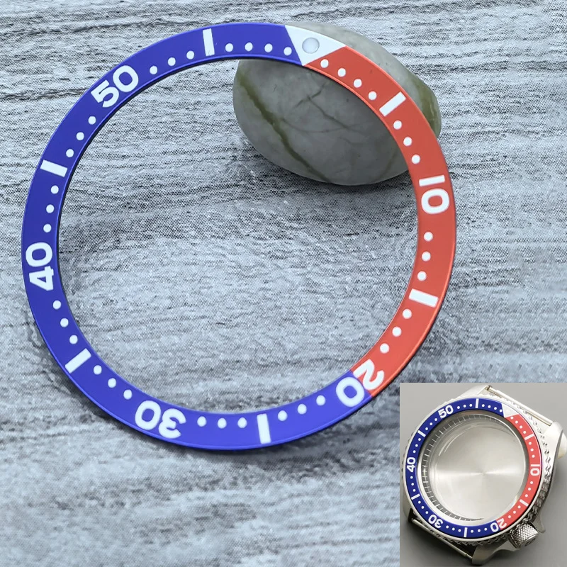 Mod 38mmx31.5mm Flat Aluminium Watch Bezel Insert Fits SKX007 SKX009 SRPD Watch Case NH36 NH35 Movement Watch Ring Refit Parts
