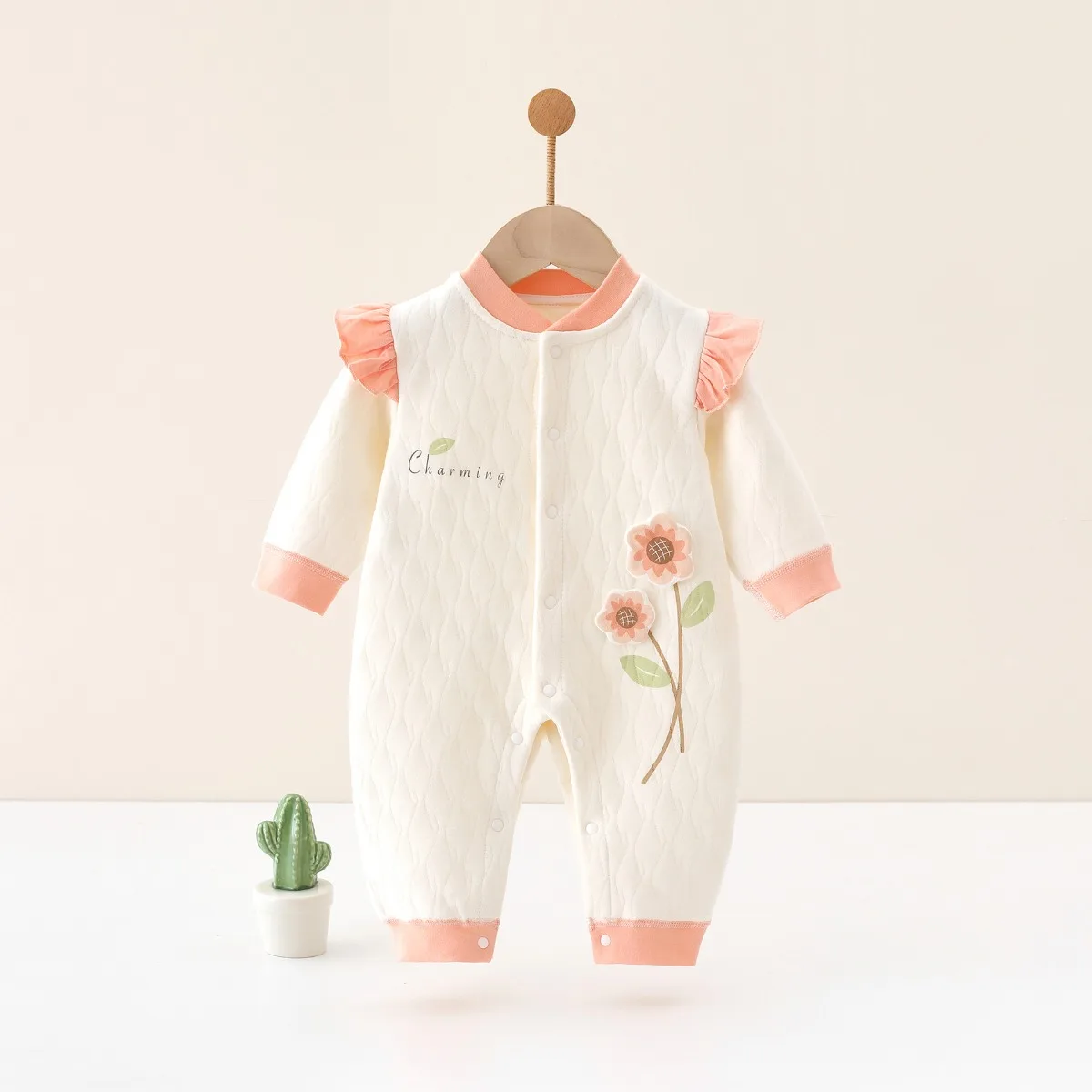 Baby Girl Cute Clothes Newborn Baby Warm Spring Autumn Outwear Jumpsuit Infant 0-18Months Soft Pure Cotton Casual Bodysuit