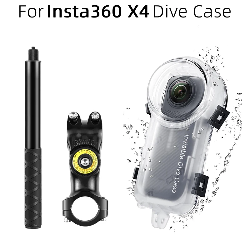 

114cm Invisible Selfie Stick + Dive Case for Insta360 X4 Accessories Invisible Diving Case Original Selfie Stick for Insta 360