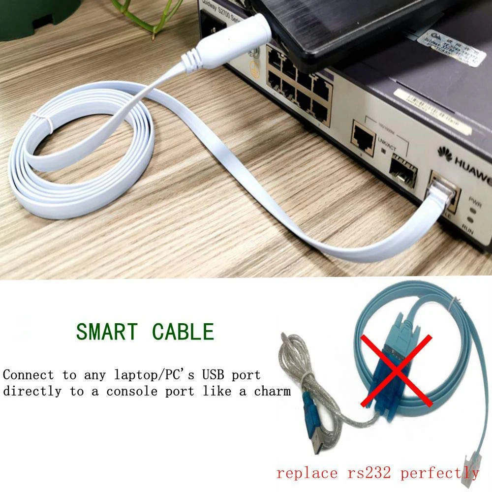 USB Console Cable USB A to RJ45 Console Cable FTDI Chip Ethernet LAN Network Adapter For Laptops Router Switch Windows 7 8 10