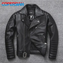 Heavy locomotive motorcycle pure head layer cowhide leather jacket men's slim-fit leather jacket retro old motorcycle riding sui