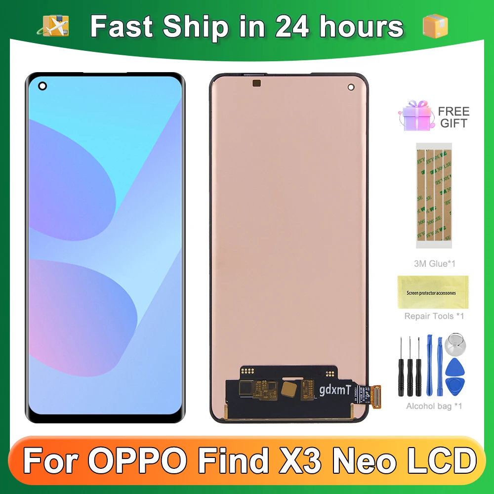 For OPPO Find X3 Neo For OEM 6.55''Find X3 Neo CPH2207 LCD Display Touch Screen Digitizer Assembly Replacement