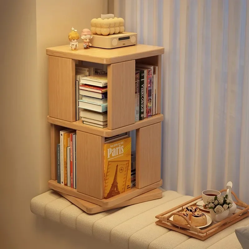 

Solid wood rotating desktop shelves, balcony storage cabinets, window side cabinets, bedroom bookcases