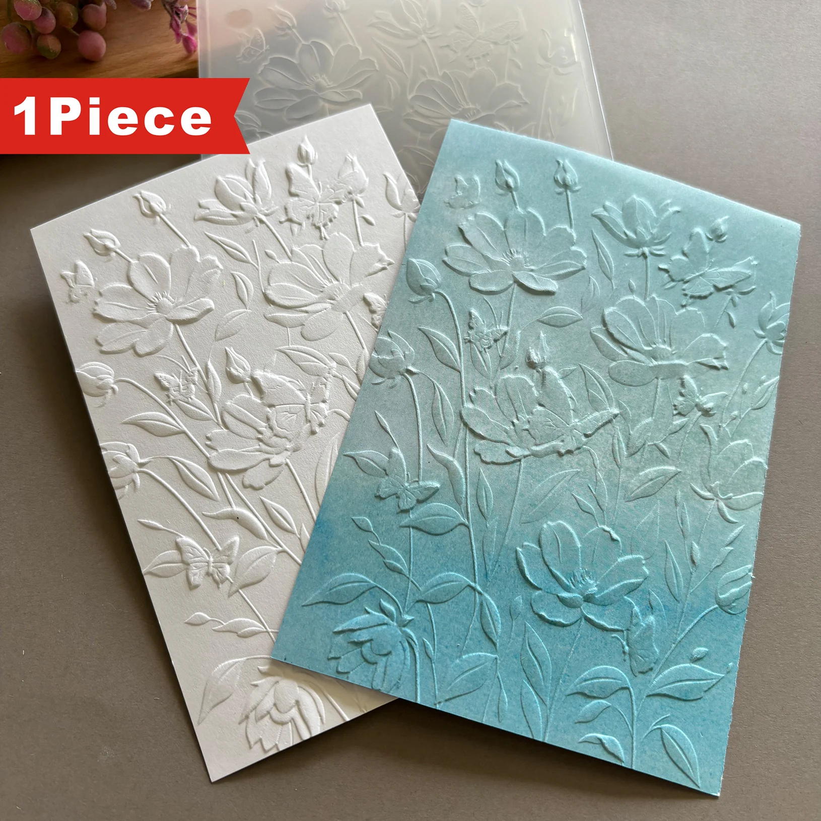 Diseña una carpeta en relieve 3D títida 'La belleza del alivio: reproducción artística de flores y la naturaleza', hecha de plástico duradero,