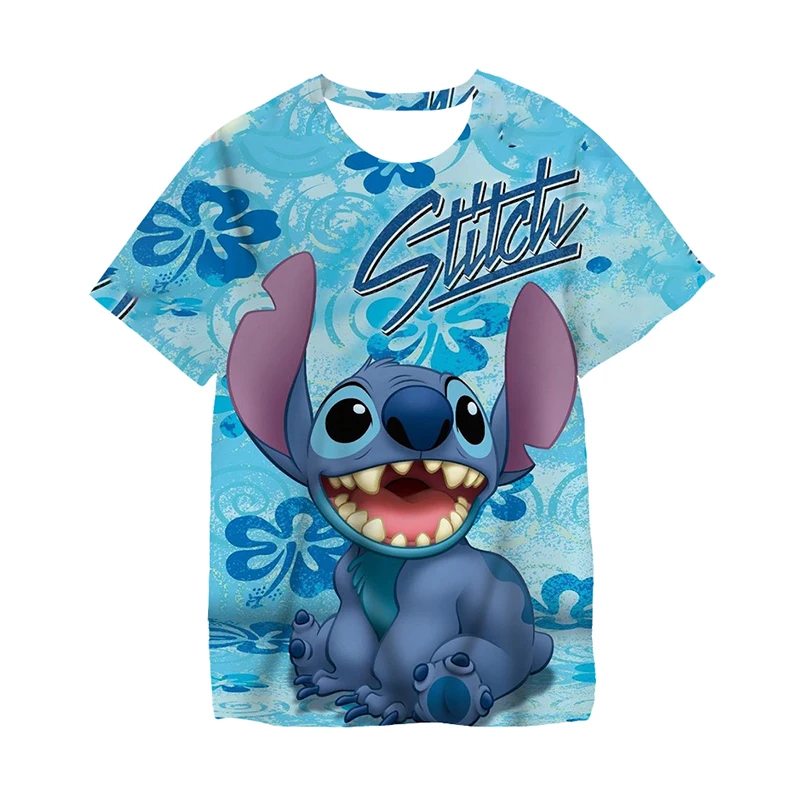 

2025 Stitch Disney Funny Cartoon T Shirt Women Stitch T-shirt Graphic Tshirt Streetwear Top Tees Female Clothes