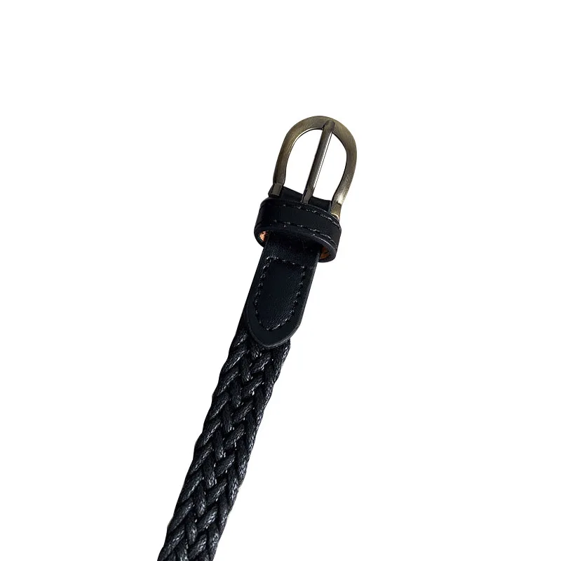 1.7x110cm Fashion Woven Thin Belt Vintage Jeans Dress Accessories Simple Pin Buckle Waistband for Women Cinturones Para Mujer - view 5