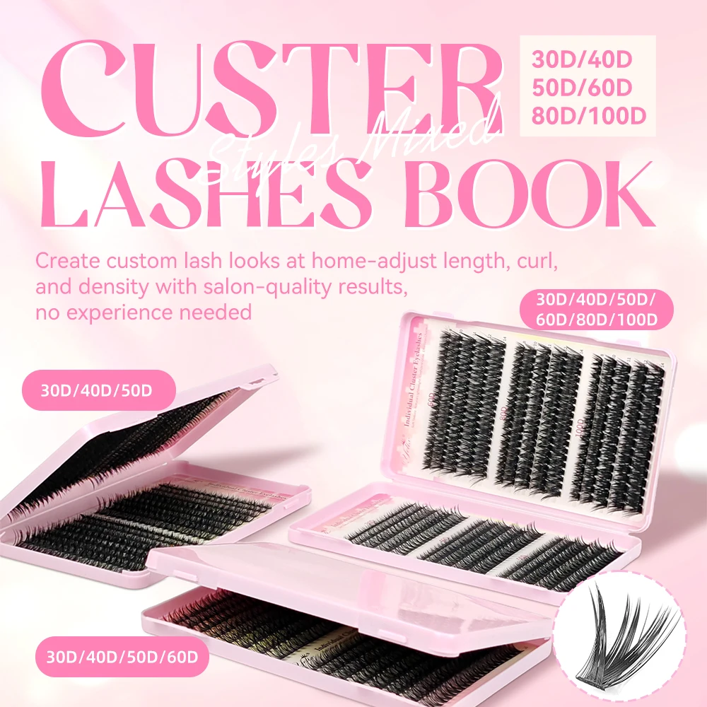 Yelix Wispy Lashes Book 640pcs Lash Extension Kit Fluffy Clusters Eyelash Volume Fans DIY Individual Eyelashes Wholesale