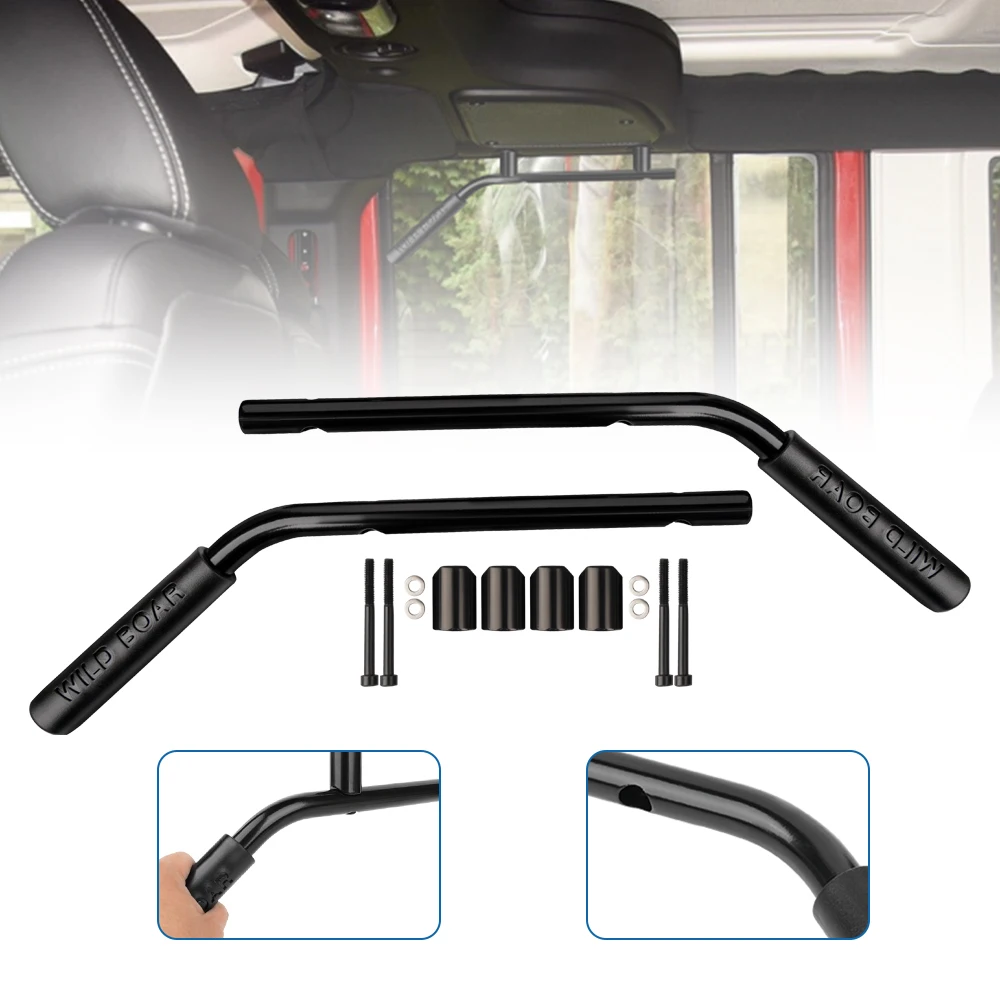 الجبهة مقبض إمساك مقابض مُزخرف سيارة المقبض الخلفي انتزاع القضبان ل 2007-2018 جيب رانجلر JK JKU اكسسوارات #4