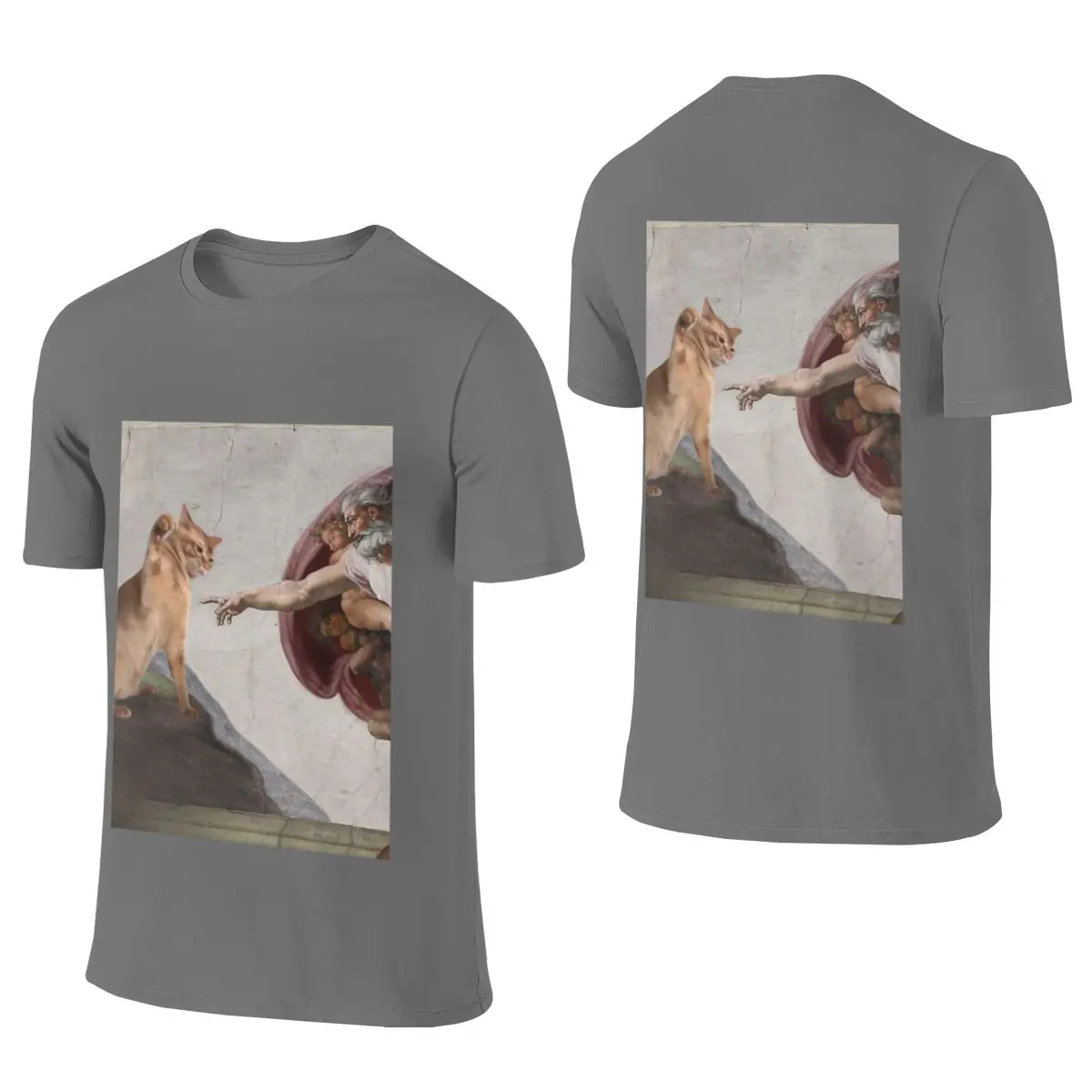 PURRFECT CREATION And GOD Created Cats Slim Fit Reversible T-shirt Niche Salt Style Full Texture Tees