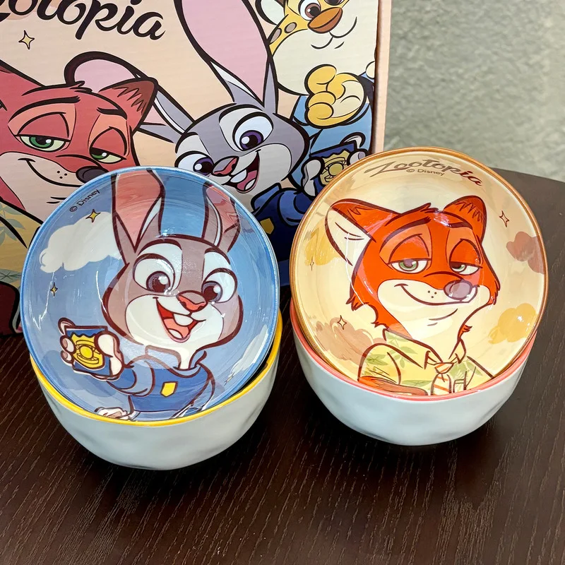 Nowa Zootopia Disney Judith Nick 4 Urocza Ceramiczna Miska na Ryż z Kreskówki Prezent na Festiwal Domowy Wysoka Estetyka Zastawa Stołowa