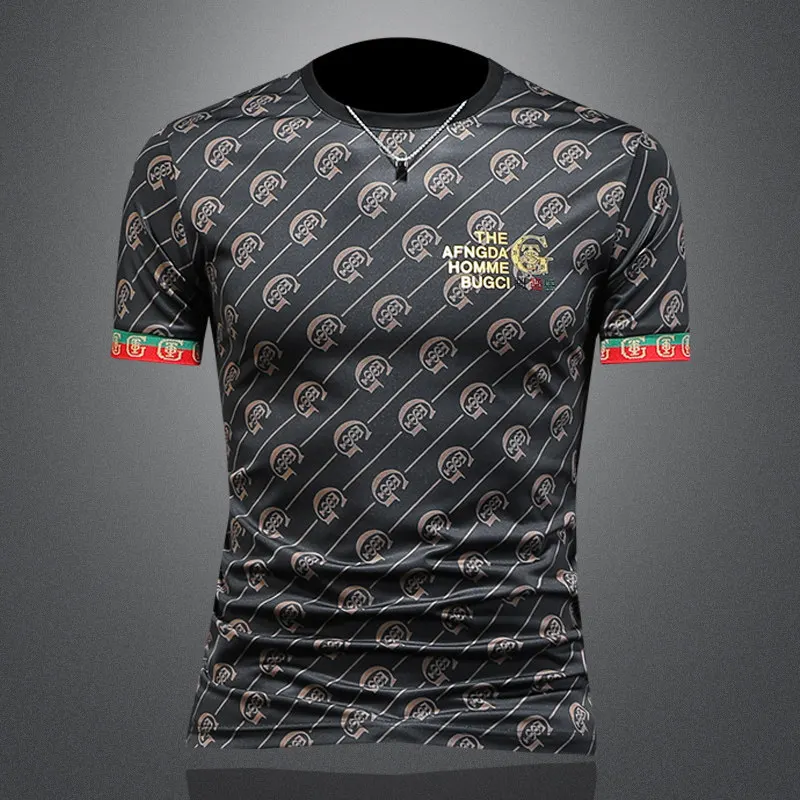 

Мужская футболка Brand 2026 Весна-Лето с буквенным принтом, короткий рукав, дышащая, с круглым вырезом, повседневная, уличная мода, топы