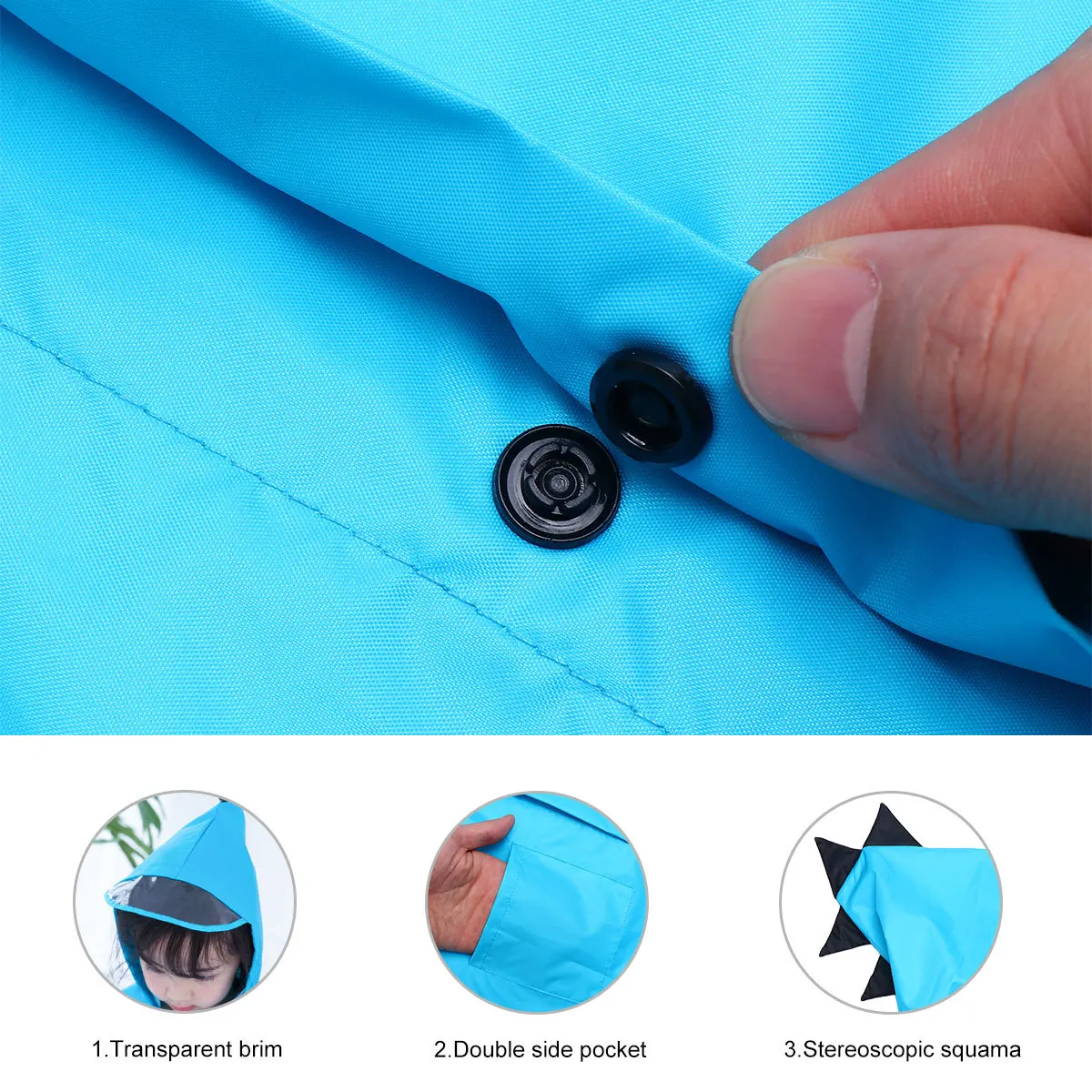 

1Pcs Dinosaur Raincoat Blue Xl Portable Wearproof Outdoor Rainwear Cartoon Rain Poncho Lovely for Riding Outdoor Raincoat