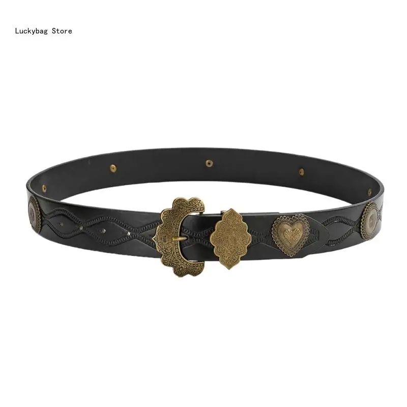 Stylish Embossed PU Belt Festival Waist Belt Unique Durability Waistband