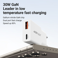 ACEFAST EU 30W GaN Ultra Thin Fast Charging USB C Phone Charger For iPhone 16/15 Pro Max PD QC3.0 Travel Adapter For Samsung S24