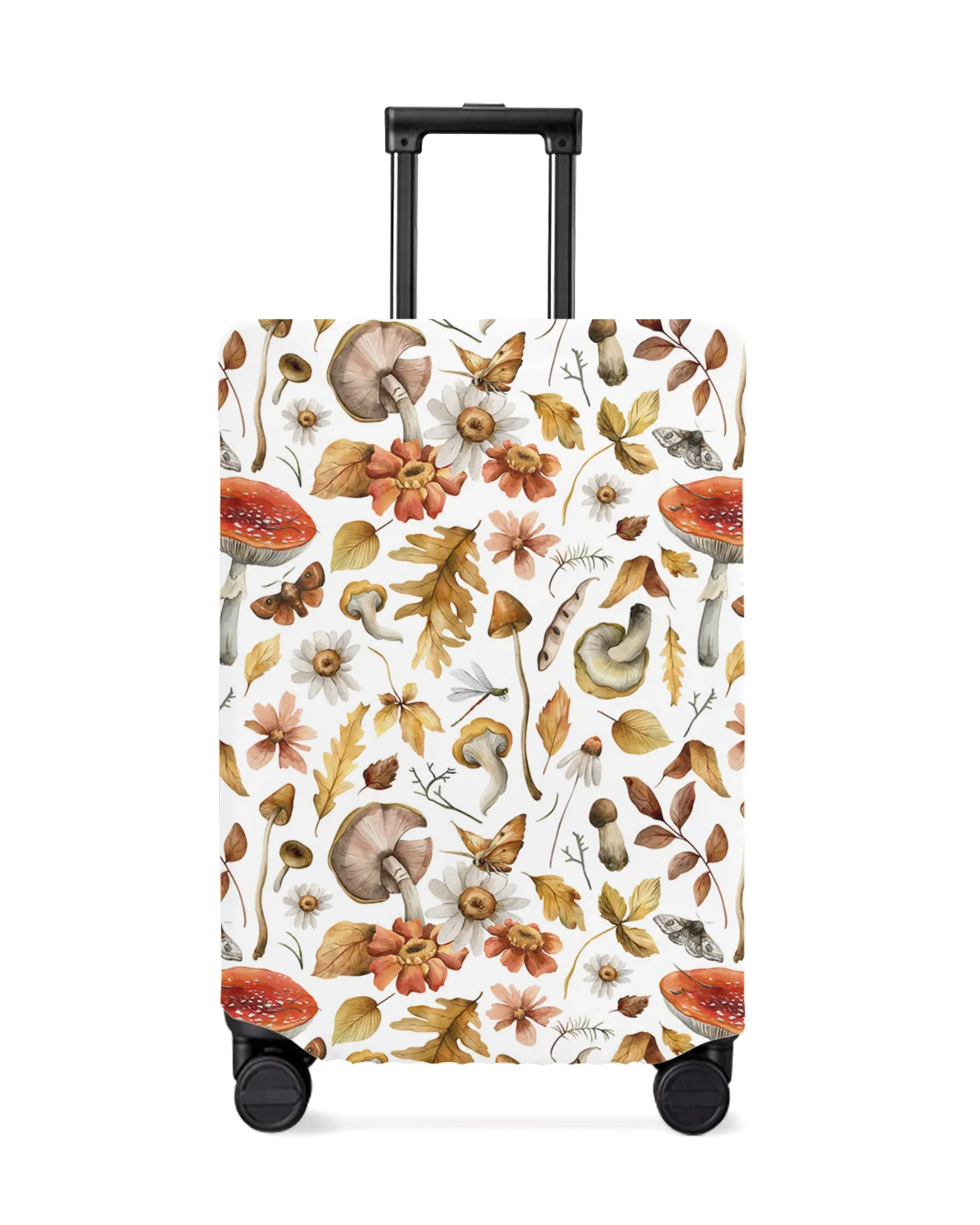 

Autumn Flower Mushroom Luggage Cover Stretch Suitcase Protector Baggage Dust Case Cover for 18-32 Inch Travel Suitcase Case