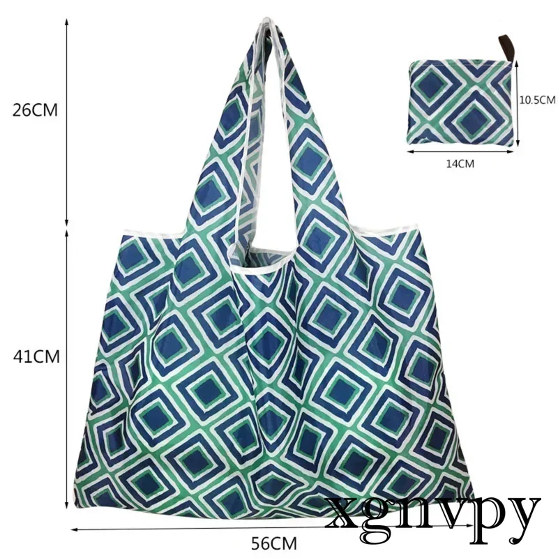 xgnvpy Large Shopping Storage Bags Reusable Grocery Package Beach Toy Bags Shoulder Pouch Foldable Travel Tote Bag image 5