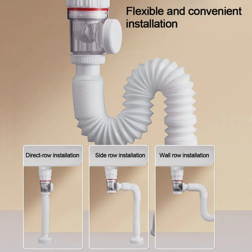 

Дренажная труба для раковины с защитой от запаха, регулируемый выдвижной кухонный шланг для воды, сетчатый фильтр, гибкий пластиковый слив для раковины