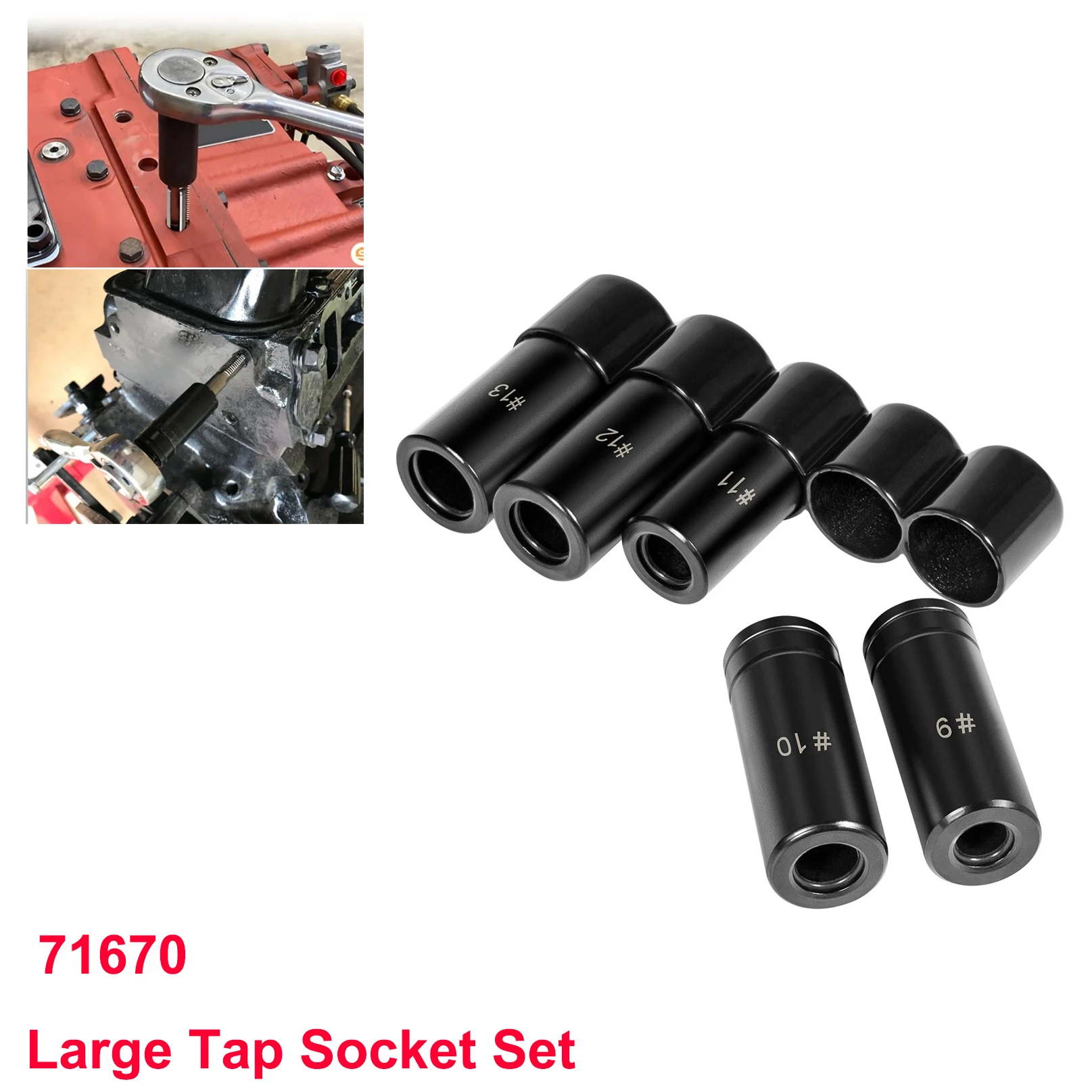 

5Pcs 71670 Large Tap Socket Set Fits Larger Fractional M.C.T.I. Standard Taps, 5/8" 3/4" 11/16", 7/8" & 1" (16mm-25mm) Taps