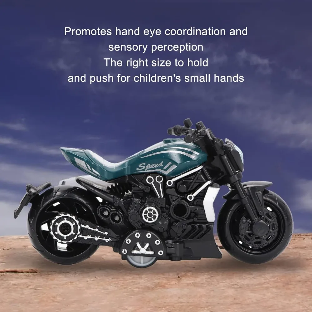 Competitive alloy motorcycle model, portable simulation device for improving sensory perception, motorcycle model with two wheel