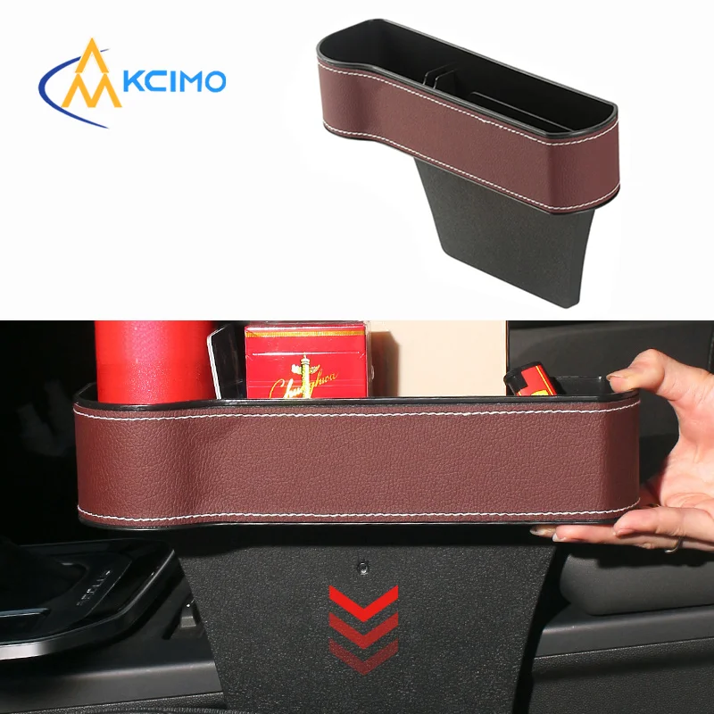 

Waterproof Leather Car Seat Gap Organizer, Console Crevice Filler Storage Box for Phones Keys Wallets, Non-Slip Auto Interior