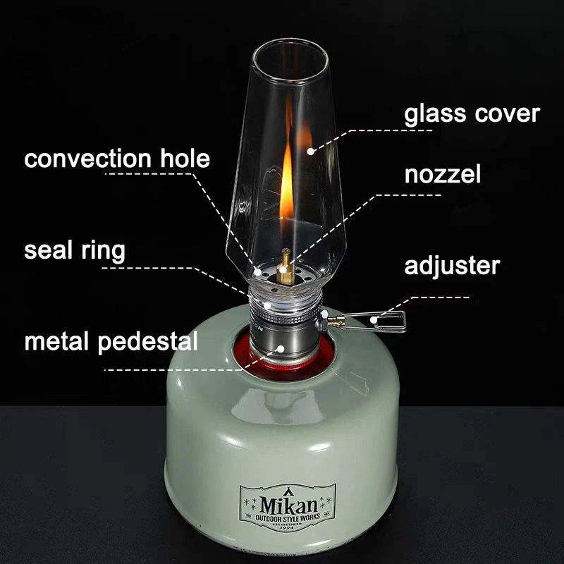 Campingmoon Portable Non-mantles Outdoor Camping Tourist Emergency Tent Gas Lamp Candle Type Roman Atmosphere Gas Light