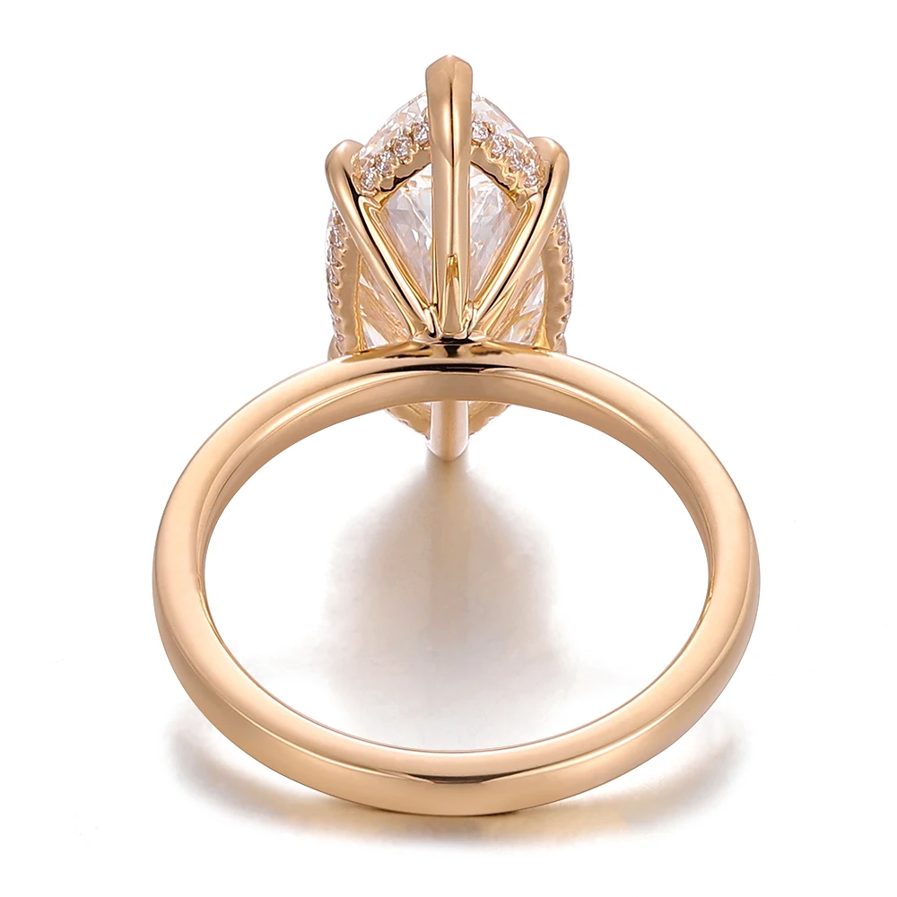 Provence Moissanite Engagement Rings for Women Marquise Cut D Color 11 CT Anniversary Rings for Wife Custom Jewelry With GRA