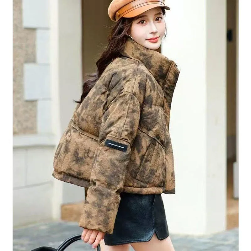 2026 جديد قصير الوقوف طوق أسفل سترة للنساء الشتاء فضفاض رشاقته الخبز معطف الأبيض بطة أسفل السترات قصيرة السيدات بلايز #4