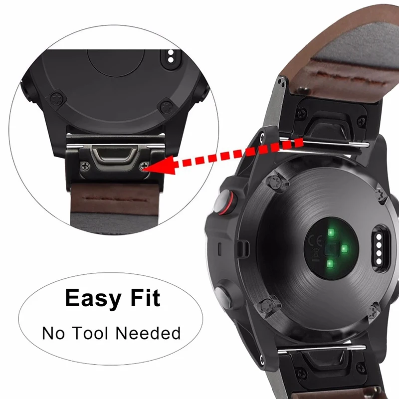 22mm 26mm Quickfit pasek do zegarka Garmin Fenix 6 6X Pro 5X 5 Plus 3 3HR 935 945 S60 skórzany pasek Fenix 7X 7 bransoleta od zegarka