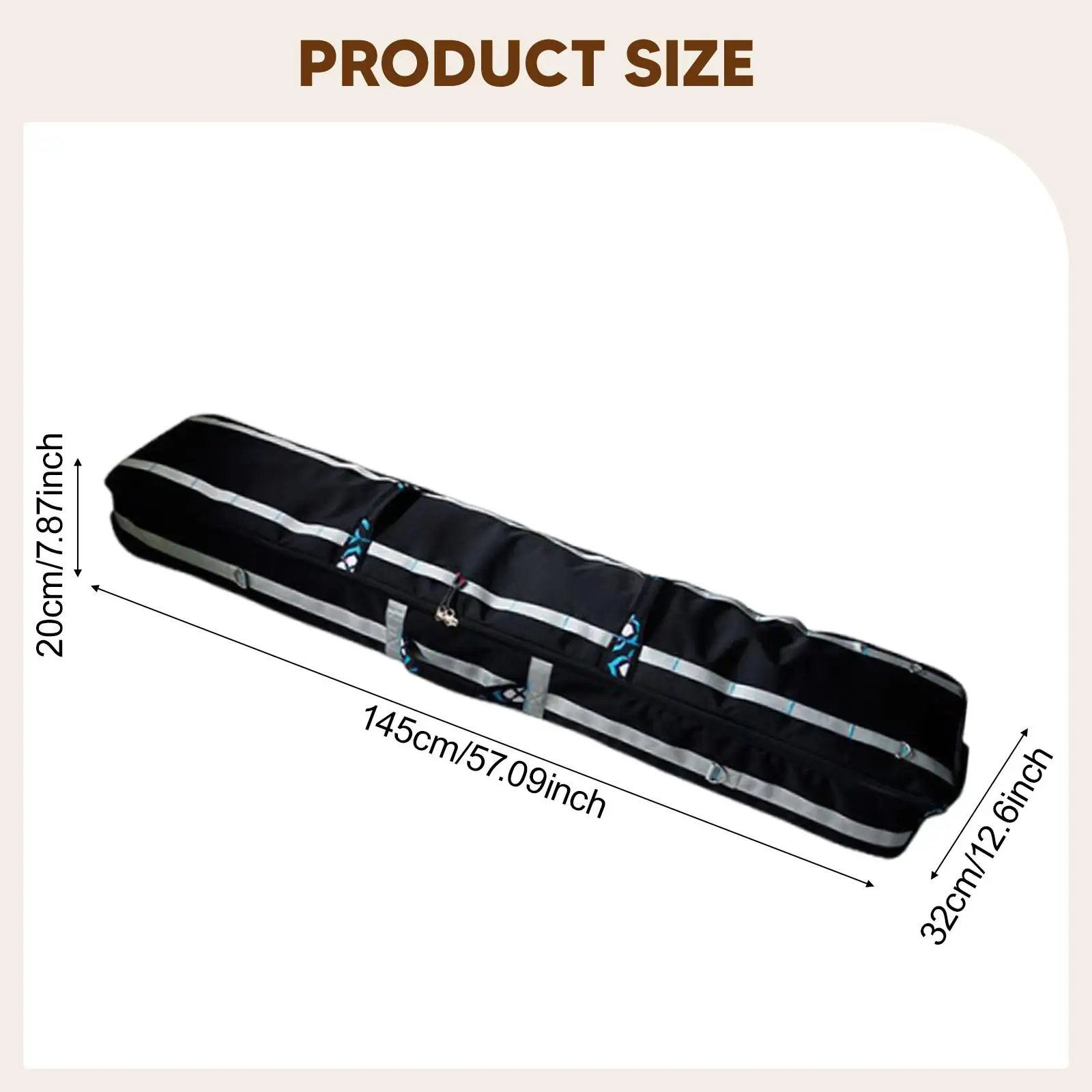 حقيبة على الجليد مع حقيبة حمل بعجلات للسفر الجوي وحقيبة حمل بعجلات وحقيبة تزلج للسفر على الجليد في الهواء الطلق