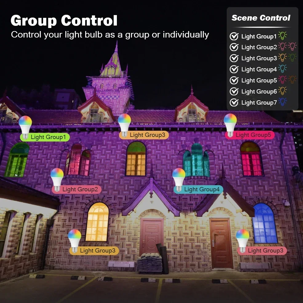 الذكية تويا Rgb لمبة Gu10 C37 A60 T37 E14 E27 ضوء عكس الضوء واي فاي Led مصباح سحري التيار المتناوب 110 فولت 85 فولت-265 فولت العمل مع أليكسا جوجل المنزل