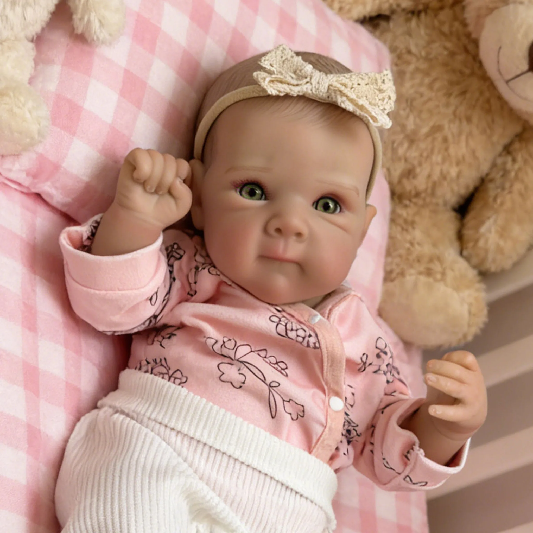 18inch Lifelike Cuddly Reborn Doll Bettie Soft Cloth Body Multiple Layers Painting 3D Skin with Hand Paint Hair Visible Veins