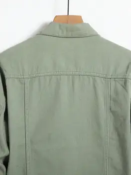 Men's Denim Jacket for Spring and Autumn. Green Coat. Fashionable, Trendy, Simple Style. For Daily Casual Wear. 4 Men's Denim Jacket for Spring and Autumn. Green Coat. Fashionable, Trendy, Simple Style. For Daily Casual Wear. 4