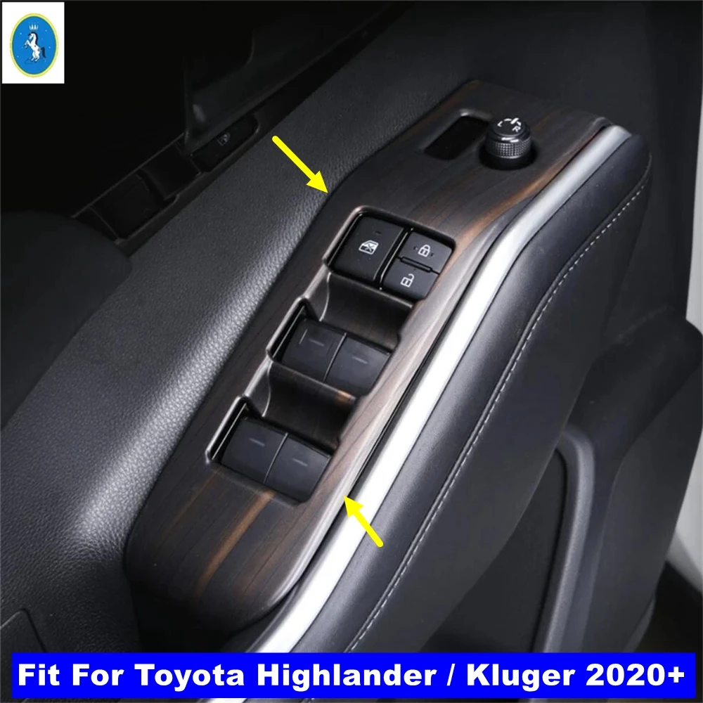 Door Handle Panel Armrest Window Glass Lift Switch Cover Trim Interior Accessories For Toyota Highlander / Kluger 2020 - 2024