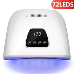 Professional 72LEDS UV LED Nail Lamp Dryer With Four Timer Memory Function Lamp for Gel Polish Drying Lamp For Manicure Nail Art
