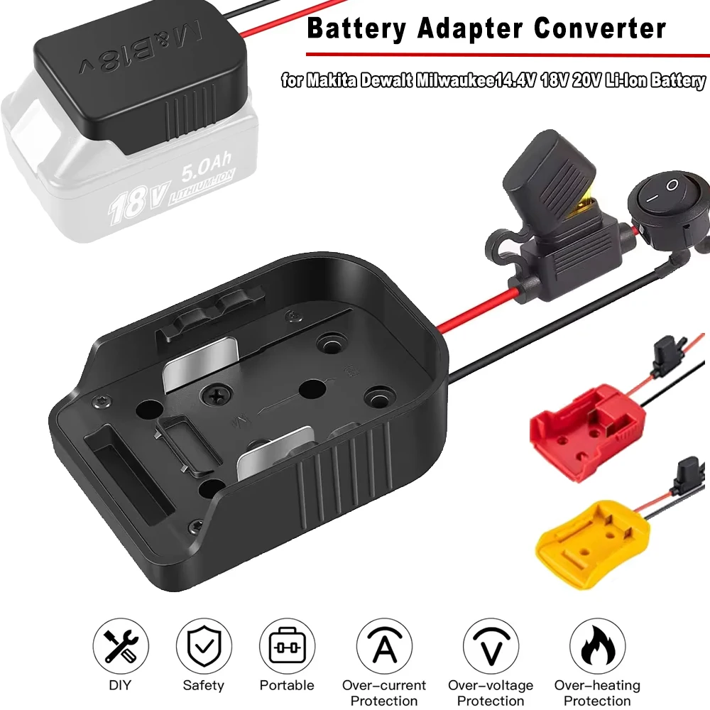 Batterie-DIY-Adapter-Konverter für Makita & Dewalt & Milwaukee 14,4 V 18 V 20 V Li-Ion-Akku, Elektrowerkzeug-Akku-Konverter