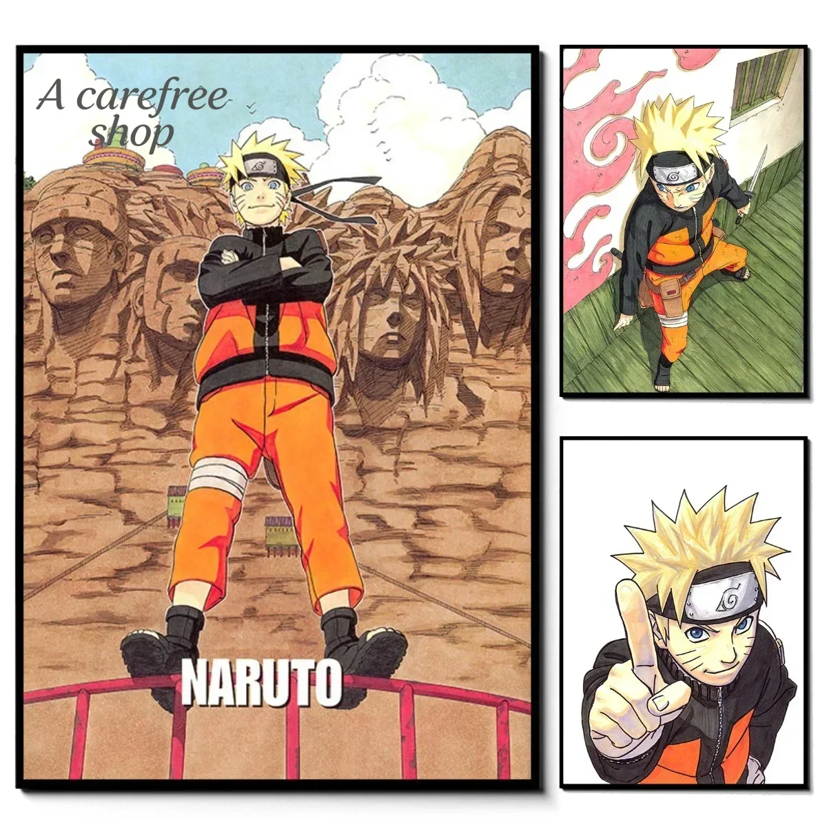 Japanese Anime Naruto Uzumaki Frameless Canvas Core Print - HD Poster Home Decor For Living Room Bedroom Anime Peripheral