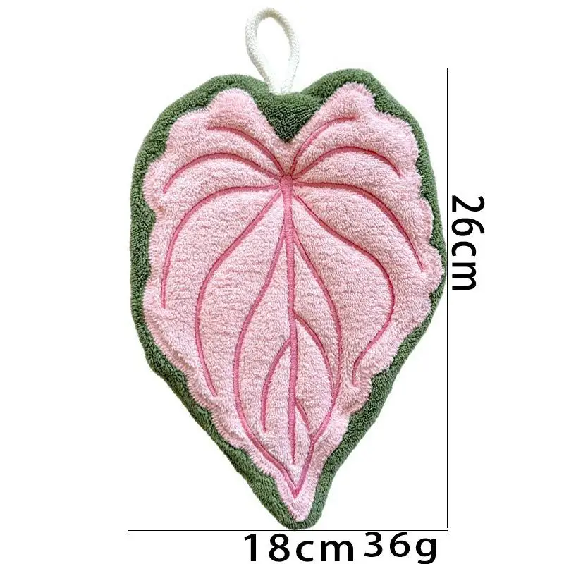 Soft Double-layer Leaf Style Hand Towel Thickened Absorbent Hanging Hand Cloth Speed Dry Handkerchief Rag