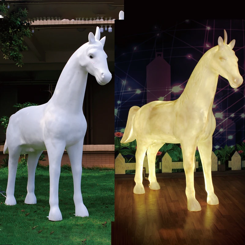 New Eco-friendly Light Emitting Diode Light 3D Resin Horse Christmas Park Event Indoor and Outdoor Decoration IP65 Grade