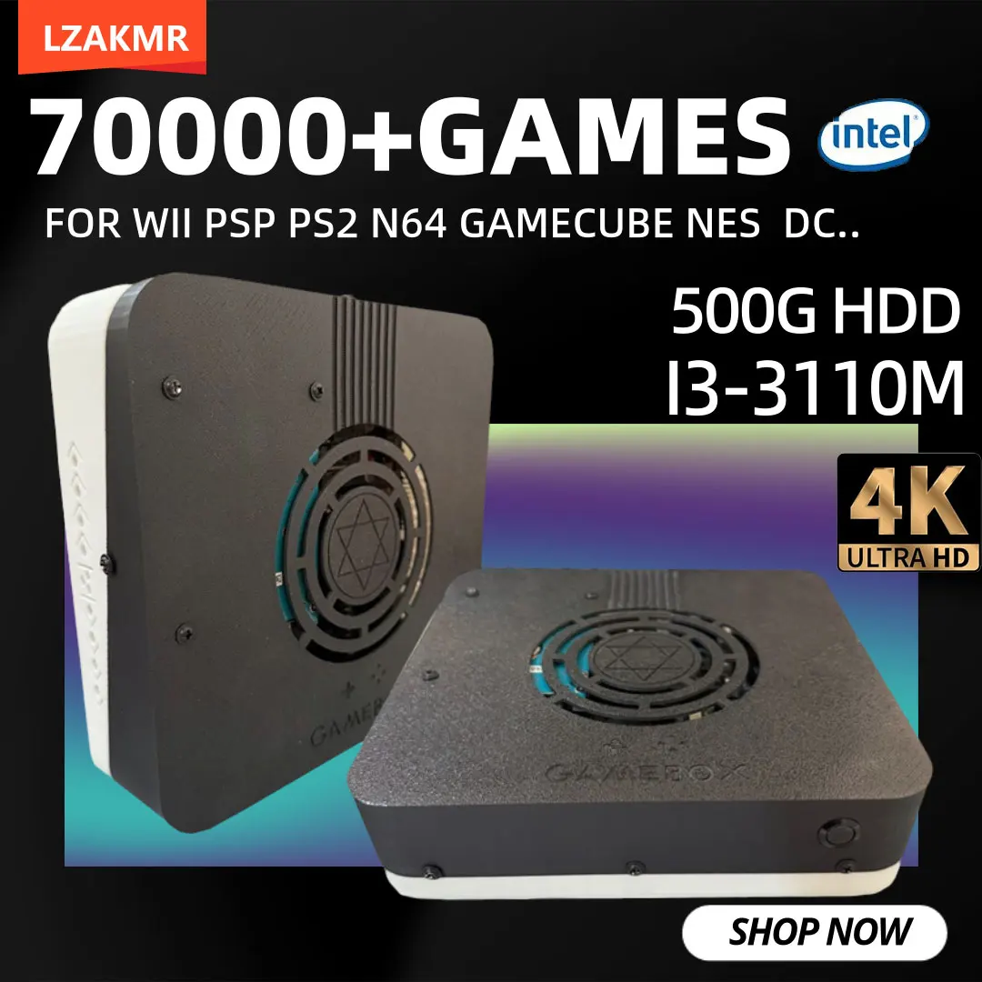 New Super Game Console X3 500G HDD 70000+Games I3-3110M For Wii PS2 N64 PSP GameCube N64 Plug and Play on TV