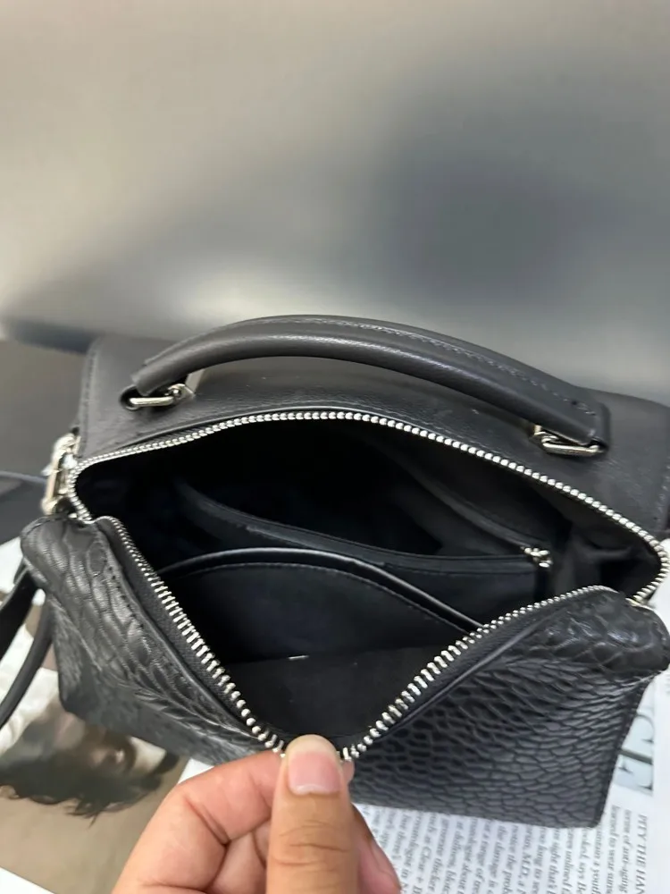 High Street Casual Frauen Umhängetasche schwarz weich cwo Split Leder Single Shoulder Bag Reiß verschluss Mode Tragetaschen Handtasche Umhängetaschen